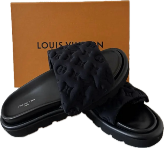Luxury black slides